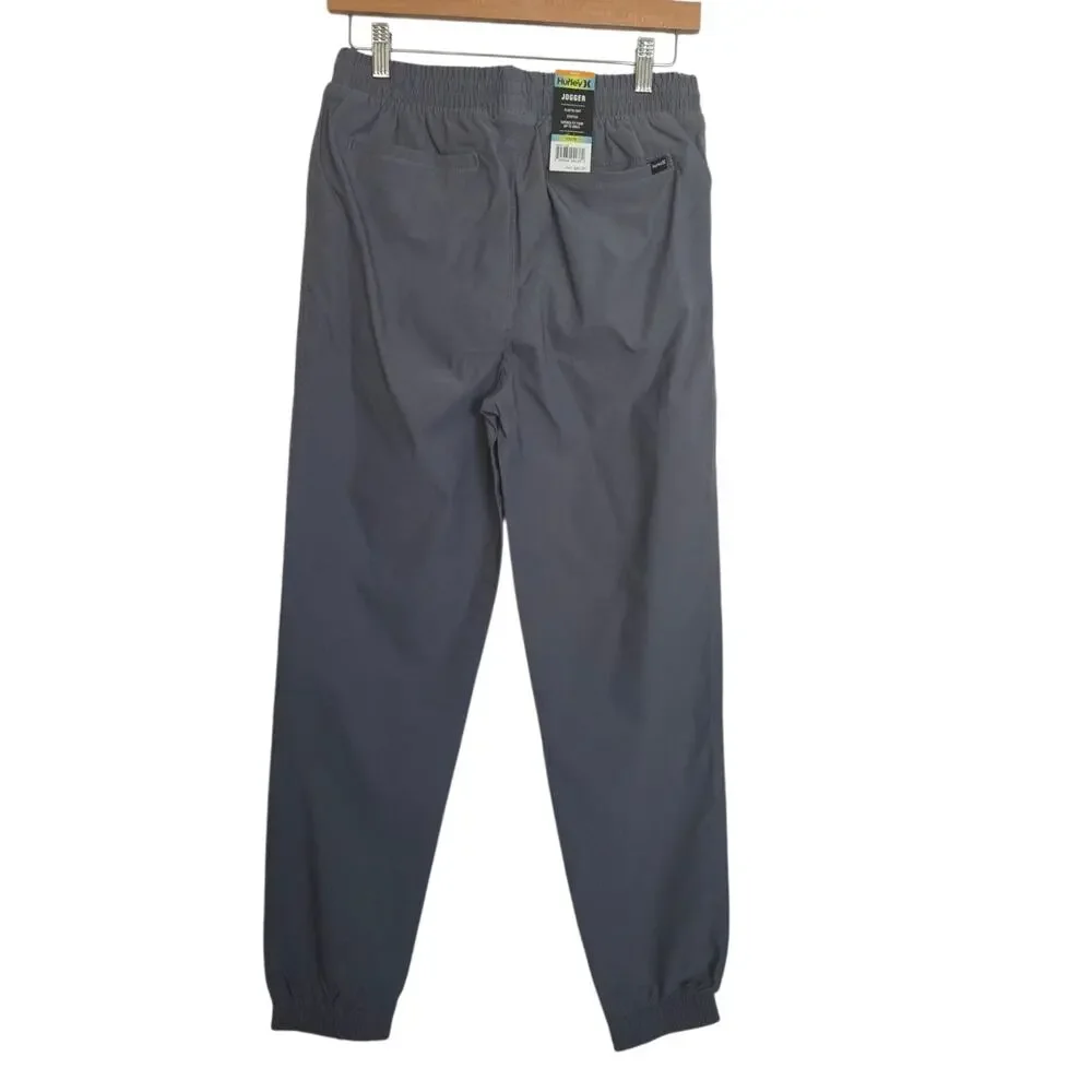 NEW Hurley Youth Boys Sz 18-20 Gray Tapered Fit Jogger Pockets Elastic Waist